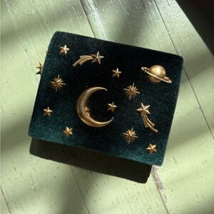 Charles and Keith | Velvet Moon & Stars Jewelry Box with Gold Accents